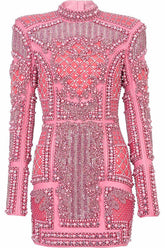 Long Sleeve Sequin Embellished Dress